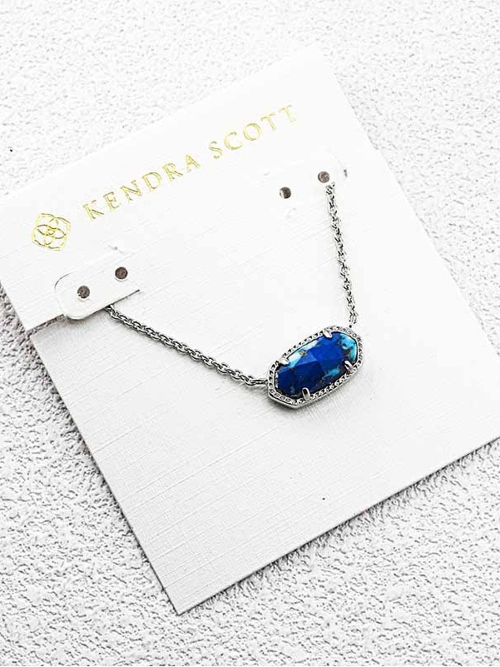 Kendra Scott Iridescent Blue Elle Pendant Necklace - Silver Tone